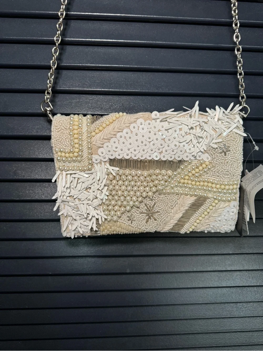 NWT America & Beyond Shimmering Sands Beaded Clutch